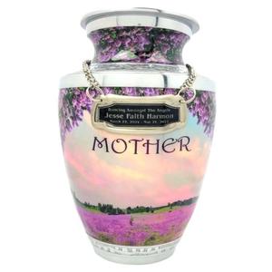 Urna Funeraria Decorativa para Cenizas de Adultos con Diseño Curvo Grabado, Acabado Esmaltado Blanco, Suministros Funerarios, Urna de Sobremesa para Cenizas - Product Image 5