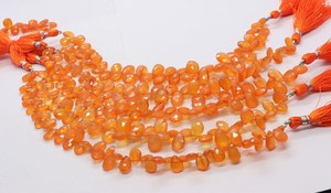 Cuentas de Cornalina Natural AAA, Forma de Pera Facetada, 6x8-7x10 mm, Cuentas de Piedra Preciosa de Cornalina, 8 Pulgadas, Cuentas de Cornalina Facetadas en Forma de Pera - Product Image 4