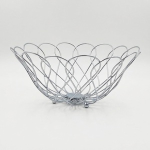 Best Quality Matte Black Metal Wire Fruit Bowl <b>Large</b> Decorative Geometric Fruit <b>Basket</b> For Kitchen <b>Storage</b> Iron Holder - Product Image 2