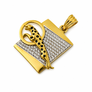 Colgante de Pantera de Oro Amarillo de 18 Quilates con Diamantes para Hombre, Unisex, Diseño Animal de Alto Brillo, Joyería de Moda, Regalo para Fiestas, Uso Diario, Collar - Product Image 3