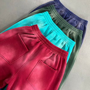 Nouveauté Hiver 2025 Pantalon de jogging polaire pour homme, style baggy, large, avec effet délavé, teinture par pulvérisation à l'encre et bords brossés - Product Image 4