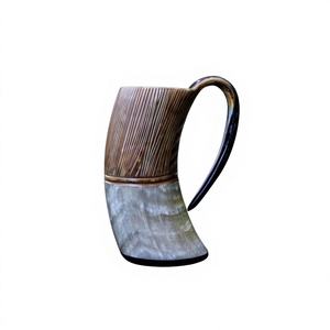 Mug en corne de buffle poli, écologique, fait main, taille personnalisée, logo gravé, dernière arrivée, décoratif, pour champagne et bière - Product Image 3