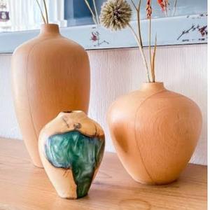 Vase à fleurs en bois de forme personnalisée, décoration, cadeau, vase en bois de qualité supérieure, design élégant, artisanat en bois, vase attrayant - Product Image 5