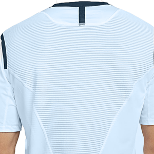 Maillot de football blanc à manches longues pour homme avec empiècements en mesh respirant, sans col, coupe classique, pour adultes, toutes saisons - Product Image 3