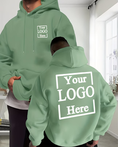 Custom Logo Hooded Sweatshirt Green Casual Pullover Adults All Seasons Promotional Wear Silk Screen Printing made in Bangladesh - Product Image 1