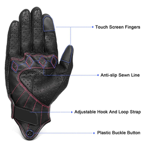 Guantes de Motocicleta de Cuero Personalizables de Alta Calidad, Antideslizantes, con Pantalla Táctil, Absorción de Humedad, Diseño Unisex, Guantes de Carreras - Product Image 2