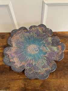 Tazón redondo con forma de flor hecho de epoxi con resina DAHLIA en relieve - Product Image 4