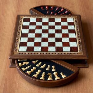 Luxury Wooden <b>Chess</b> <b>Set</b> Handcrafted Mother of Pearl Mosaic Chessboard Premium Wood Magnetic Storage Drawer <b>Chess</b> <b>Set</b> <b>Chess</b> Game - Product Image 1