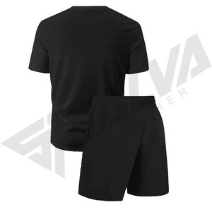 High Quality Summer Sporty ODM T-shirt Shorts <b>Set</b> 100% Polyester Unisex Custom Logo Back Quick Dry Color Blocking High Street - Product Image 2