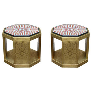 Mesa Marroquí de Lujo para Sala de Estar, Diseño Único y Elegante, Chapada en Oro de Alta Calidad, Fabricada en Metal de Alto Estándar para el Hogar y Hoteles - Product Image 1