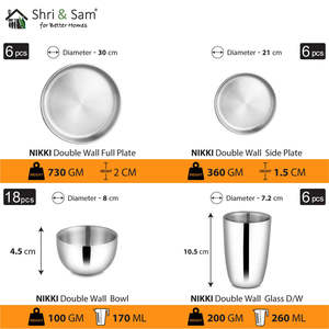 Nikki 78 PCS Juego de vajilla de acero inoxidable de doble pared para cenas de 6 personas - Product Image 5
