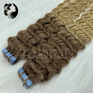 100% Vietnamien Remy Extensions de Cheveux Humains 100g Simple Trame Teint Blanchiment Permed Deep Curly Tape Toutes Les Couleurs Prêt à Expédier - Product Image 4