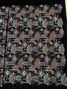 Tissu en velours brodé africain pour robes de soirée, robes de mariée, vêtements de fête, couture, mode et artisanat - Product Image 3