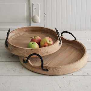 Bandeja Decorativa Clásica de Madera con Arte Geométrico Esmaltado para Té y Aperitivos |   Perfecto para regalos y decoración de la cocina - Product Image 4