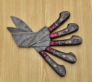 Hand Forged 67-Layer Damascus Steel Chef <b>Knife</b> <b>Set</b> with Wood Handles | 5-Piece Ambidextrous Luxury Kitchen <b>Knife</b> Gift - Product Image 3