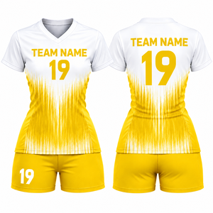ชุดวอลเลย์บอลหญิงคุณภาพสูงแบบ OEM สั่งทำพิเศษ พิมพ์ลายแบบ Sublimation แห้งเร็ว ระบายอากาศดี คอวี แขนกุด สำหรับเล่นกีฬา - Product Image 5