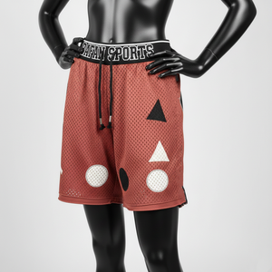 Men Athletic Mesh <b>Shorts</b> High Quality Polyester Soft Breathable Rust Tone Elastic Waist Heat Press Applique Logo women's <b>shorts</b> - Product Image 4