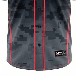 Camiseta de Béisbol con Camuflaje Digital Urbano, Ligera, Deportiva, Uniforme Deportivo, MALUZA INDUSTRIES, Camiseta Personalizada para Equipos - Product Image 2