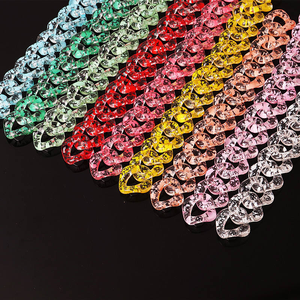 Collar, Pendientes y Pulsera de Eslabones Cubanos de Resina Acrílica Transparente con Hebilla de Liberación, de 23.5*23mm, de Moda - Product Image 4