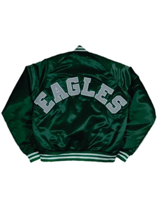 เสื้อแจ็คเก็ตซาตินสีเขียวขาว ฟิลาเดลเฟีย อีเกิลส์ ปี 2026 สำหรับผู้ชาย สไตล์วาร์ซิตี้ ทีมอเมริกันฟุตบอล - Product Image 5