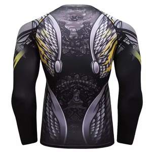 Custom Logo Mens Rash Guard Compression Sports T Shirt For Gym Fitness Training Running Workout <b>Surfing</b> And Outdoor Sports Activ - Product Image 4