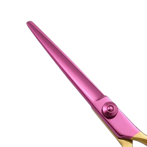 Ciseaux de coiffure durables de 5 pouces, de haute qualité, en acier inoxydable rose doré, ajustables, pour salon, fournisseur OEM - Product Image 3