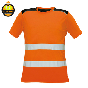 T-shirt de travail haute visibilité pour homme, manches courtes, gris, réfléchissant - Product Image 2