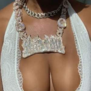 Pendentif personnalisé avec nom, chaîne cubaine en moissanite, argent sterling 925, chaîne sertie de diamants VVS, testeur de diamant inclus, montres bling-bling, Reloj - Product Image 1