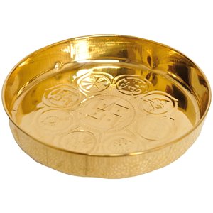 Placa de Ashtamangala de latón hecha a mano, artículo de decoración del hogar para una decoración elegante del hogar - Product Image 1