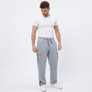 <b>Men's</b> Casual Eco-friendly Drawstring <b>Cargo</b> Sweatpants Multiple Pockets Gray <b>Green</b> 100% Cotton Midweight Autumn Wear Office - Product Image 2
