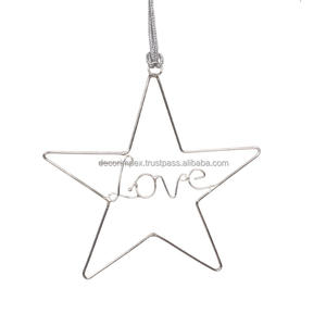 Adornos de hierro decorativos colgantes de metal con aspecto de corazón artesanal, venta al por mayor, adorno colgante de puerta de agujero de Navidad Lase barato - Product Image 2