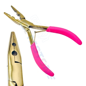 Alicates Profesionales de 2 Orificios para Extensiones de Cabello Doradas |   Herramienta de Cierre y Prensado para Extensiones de Cabello con Anillos Nano y Micro |   Pinza para Extensiones de Cabello - Product Image 6