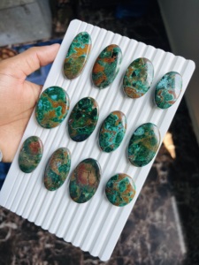 Lote al por mayor de cabujones de crisocola natural de grado AAA, hechos a mano, con propiedades curativas, piedras preciosas sueltas, gran oferta - Product Image 3