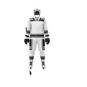 Uniforme de Hockey sobre Hielo con Rayas Púrpuras, Cuello en V, Manga Larga, Poliéster que Absorbe la Humedad, Ropa Deportiva de Invierno Unisex para Adultos - Product Image 2