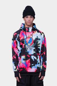Custom Men Tie Dye Ski Hoodie <b>Waterproof</b> Thermal Snowboard Pullover <b>Winter</b> Sportswear Fleece Lined Sublimation Hooded Sweatshirt - Product Image 2