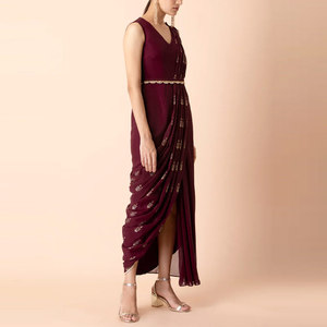 Robe de soirée en satin pour femme, robe longue fendue sur le côté, pour les occasions de soirée, robe de soirée élégante pour femme - Product Image 3