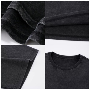 T-shirts en coton épais personnalisés pour hommes, surdimensionnés, légers, style streetwear vintage, vêtements vintage - Product Image 5