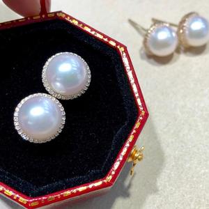 Pendientes de Perlas Naturales de Tahití de 10-11 mm, Plata, Doble Uso, con Caja de Regalo - Product Image 1