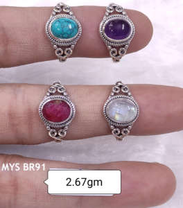 แหวนเงินแท้ 925 ประดับพลอยธรรมชาติ แหวนทำมือ ดีไซน์โดดเด่น ราคาขายส่ง ของขวัญเครื่องประดับสำหรับผู้หญิง - Product Image 1