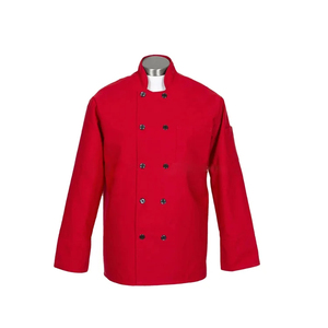 Chaqueta de Chef Profesional Roja de Doble Botonadura, 100% Algodón Tejido, Unisex, Manga Larga, Logotipo Personalizado, Uniforme de Cocina de Restaurante - Product Image 1