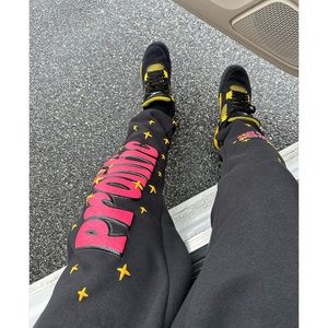 Mens Winter Graphic Print <b>Hoodie</b> Jogger Tracksuit Set Black Colorful Two Piece Sweatsuit Streetwear Casual Fashion Outfit - Product Image 4