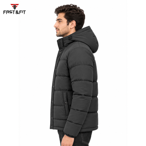 Veste matelassée pour homme personnalisée, style streetwear, haute qualité, imperméable, col montant, manteau d'hiver à capuche, rembourrage en coton - Product Image 6