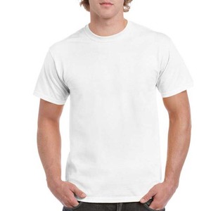 เสื้อยืดคอกลมผู้ชายไซส์ใหญ่ ผ้าฝ้าย 100% สีขาว รับผลิตตามแบบ OEM แขนสั้น ทรงปกติ ระบายอากาศได้ดี โลโก้ด้านหน้า - Product Image 3