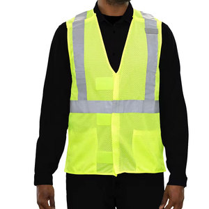 Gilet de travail haute visibilité pour les ouvriers du bâtiment avec plusieurs poches, gilet réfléchissant pas cher en toile, décoration imprimée décontractée - Product Image 2