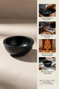 Moderna Tazón de Mármol Negro - Tazón Decorativo Multifuncional para Frutas, Ideal para Celebraciones de Diwali y Ramadán |   Era de Piedra - Product Image 4