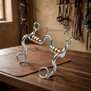 บิตม้าสแตนเลสแบบลูกกลิ้งทองแดง สำหรับขี่ม้าแบบตะวันตกและอังกฤษ - Product Image 2