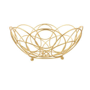 Corbeille à fruits moderne en fil de fer noir pour comptoir de cuisine, bol à fruits et légumes géométrique en métal, support de rangement décoratif - Product Image 2