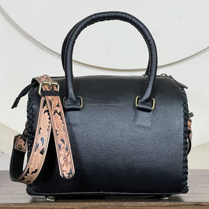 New Arrival 2026 11" Genuine <b>Leather</b> <b>Tooled</b> Western Speedy Bag Cowhide <b>Leather</b> Floral Handcrafted Lady Shoulder Speedy Handbags - Product Image 5