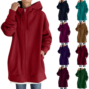 Sudadera con capucha para mujer, nueva, de calidad, con cremallera, deportiva, amplia, ligera, de manga larga, informal. - Product Image 5