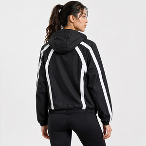 Chaqueta Cortavientos con Franjas Reflectantes para Mujer, Ligera, con Capucha, para Correr y Hacer Ejercicio, Ropa Deportiva, Chaquetas Personalizadas con Logotipo para Hombre - Product Image 2